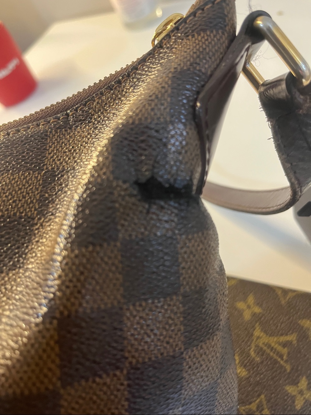 Louis Vuitton Damier Bloomsbury with callouts & receipt - Picture 9 of 13